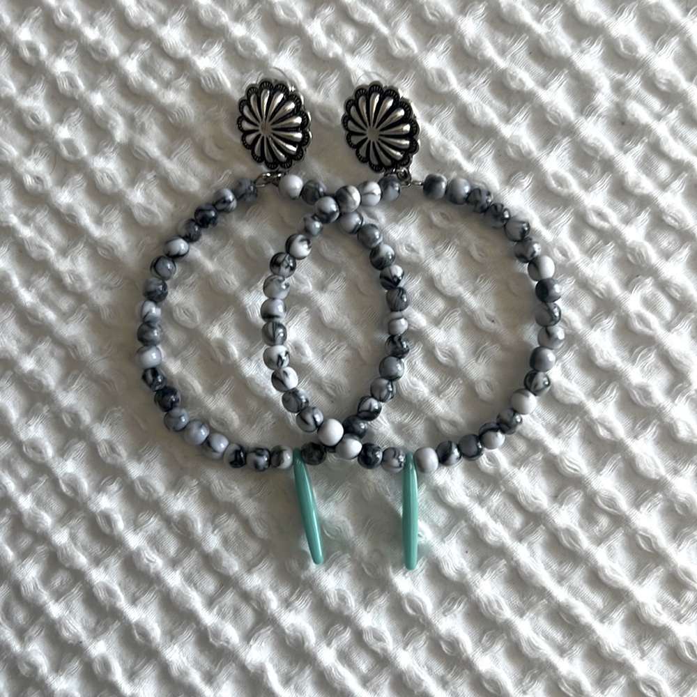 Navajo Conch Beaded Earrings